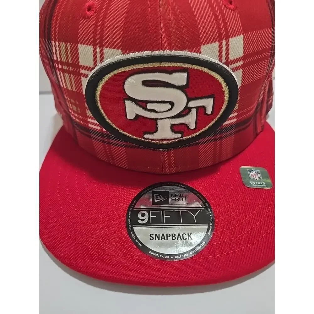 San Francisco 49ers NFL team snapback hat NEW Flannel Red - Picture 2 of 9